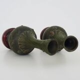 Auguste moreau 1834-1917 pair of signed 19th century vases with bird and insect decoration