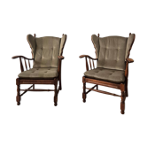 Pair of Scandinavian wingback chairs, 1960s/70s.