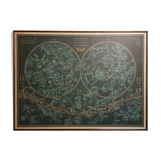 Map of the ancient sky edition of the 1972 IGN depicting the starry celestial sphere