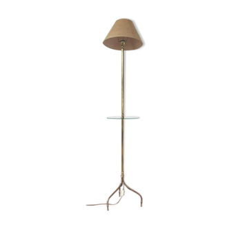 Golden tripod glass tablet lamp