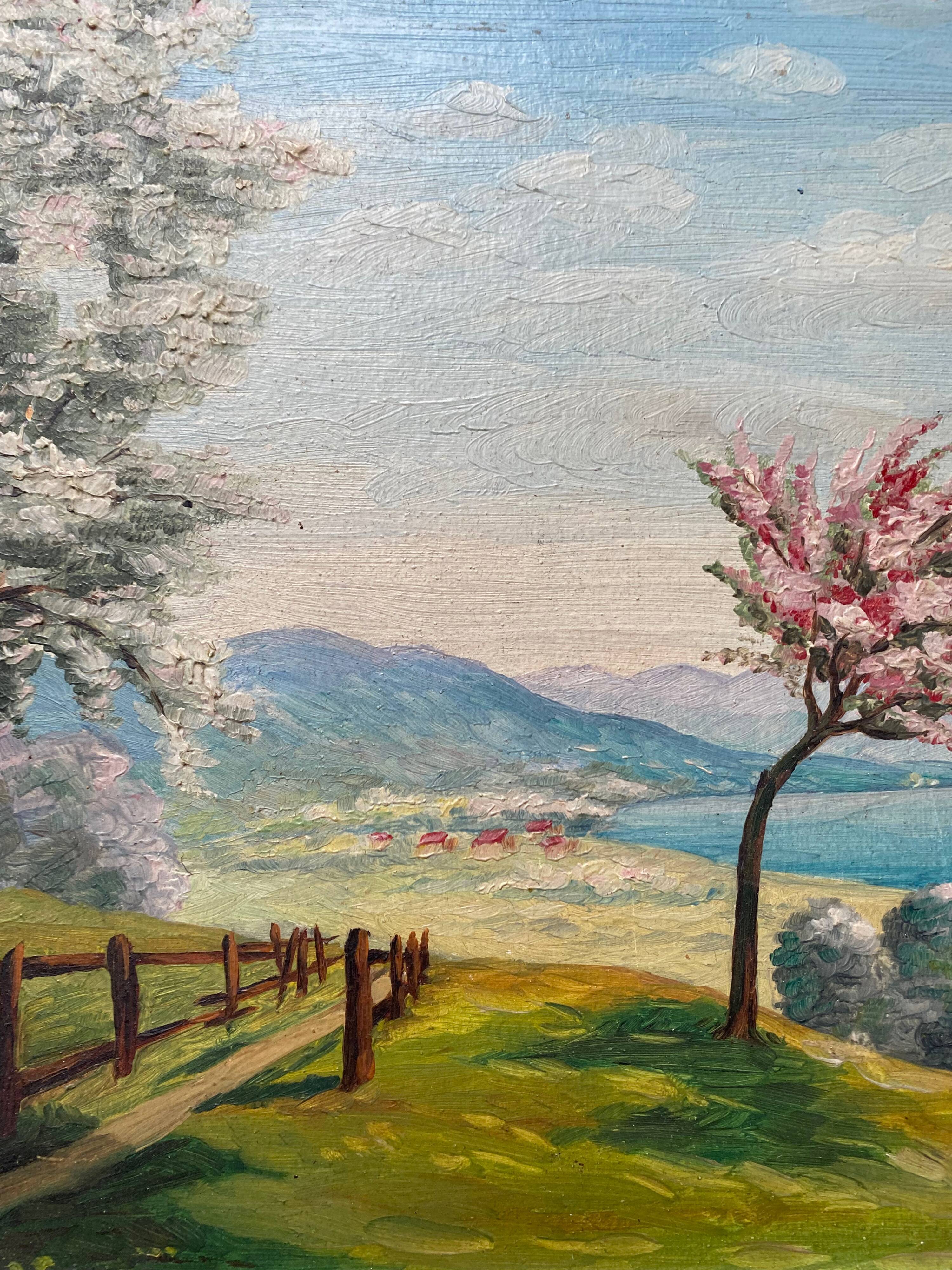 HSP painting "The Sunny Valley" by J. Meckert circa 1950