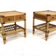 Set of 2 rattan bedside tables, Kenneth Bergenblad, Dux, Sweden, 1960.