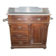 Antique toilet commode in walnut and white marble – 19th century style