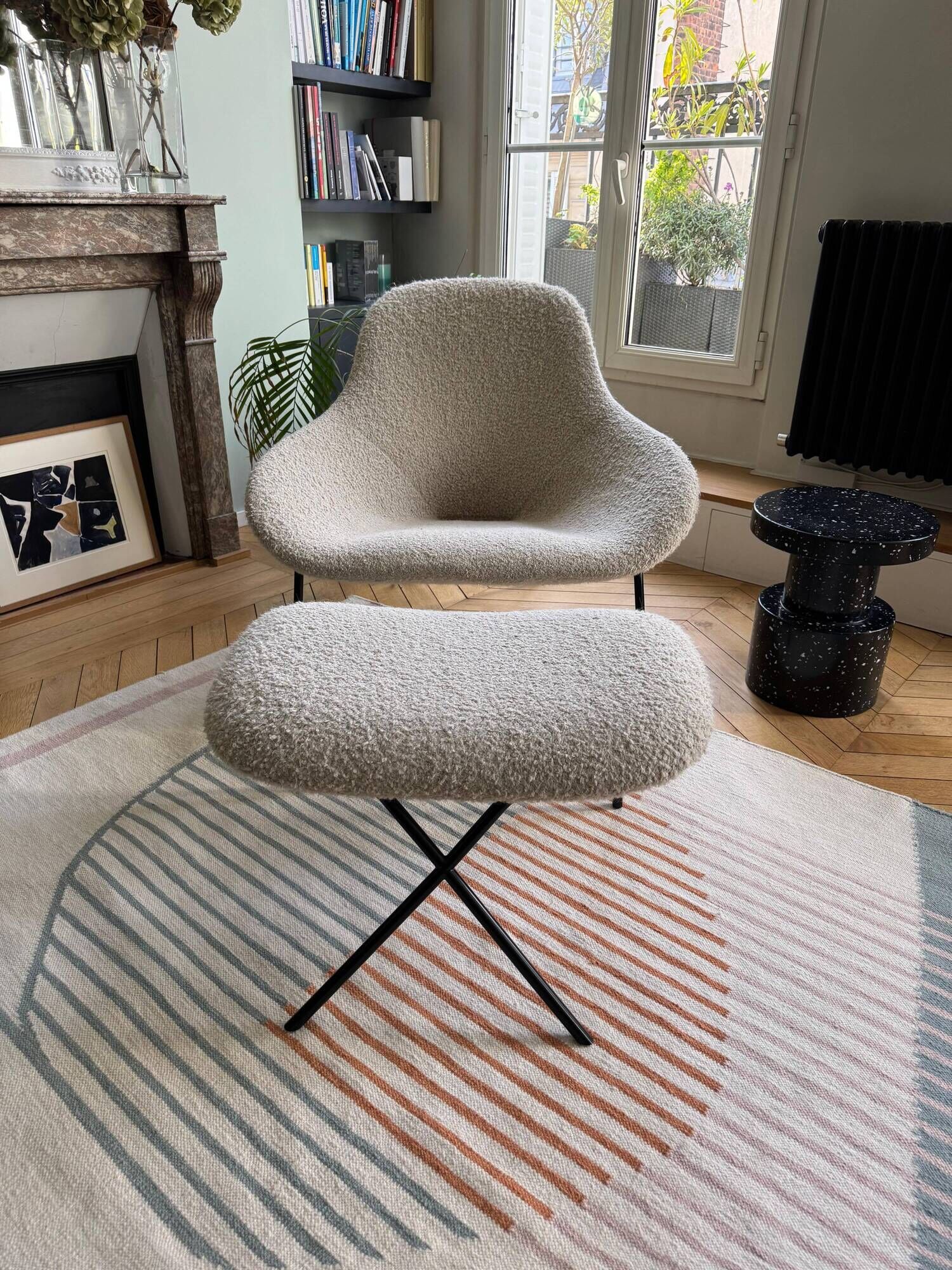 Cross Leg Armchair and its ottoman - Magnus Long for Conran Shop
