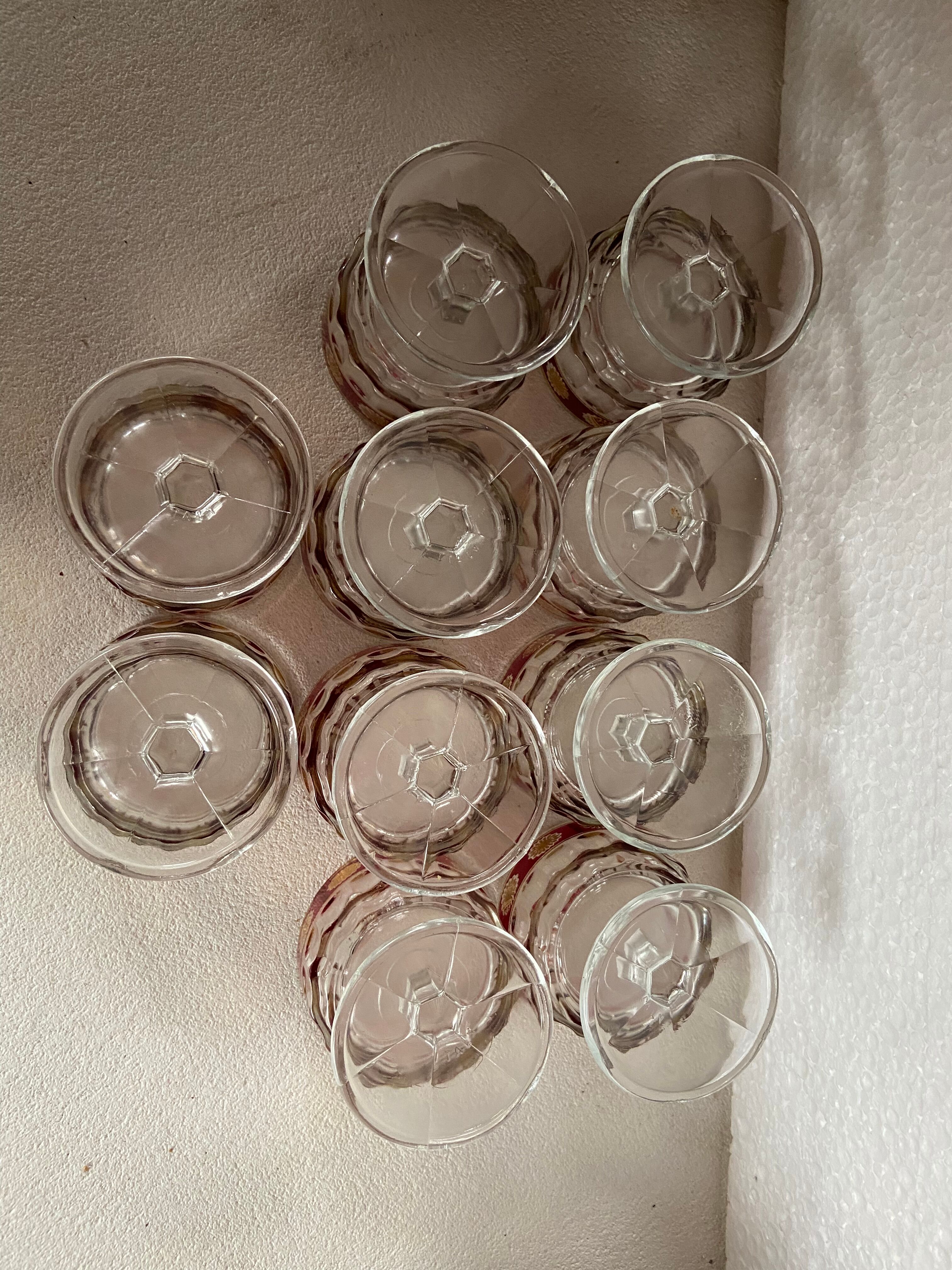 Set of 10 antique glasses