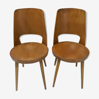 Paire de chaises bistrot Baumann Mondor 1965