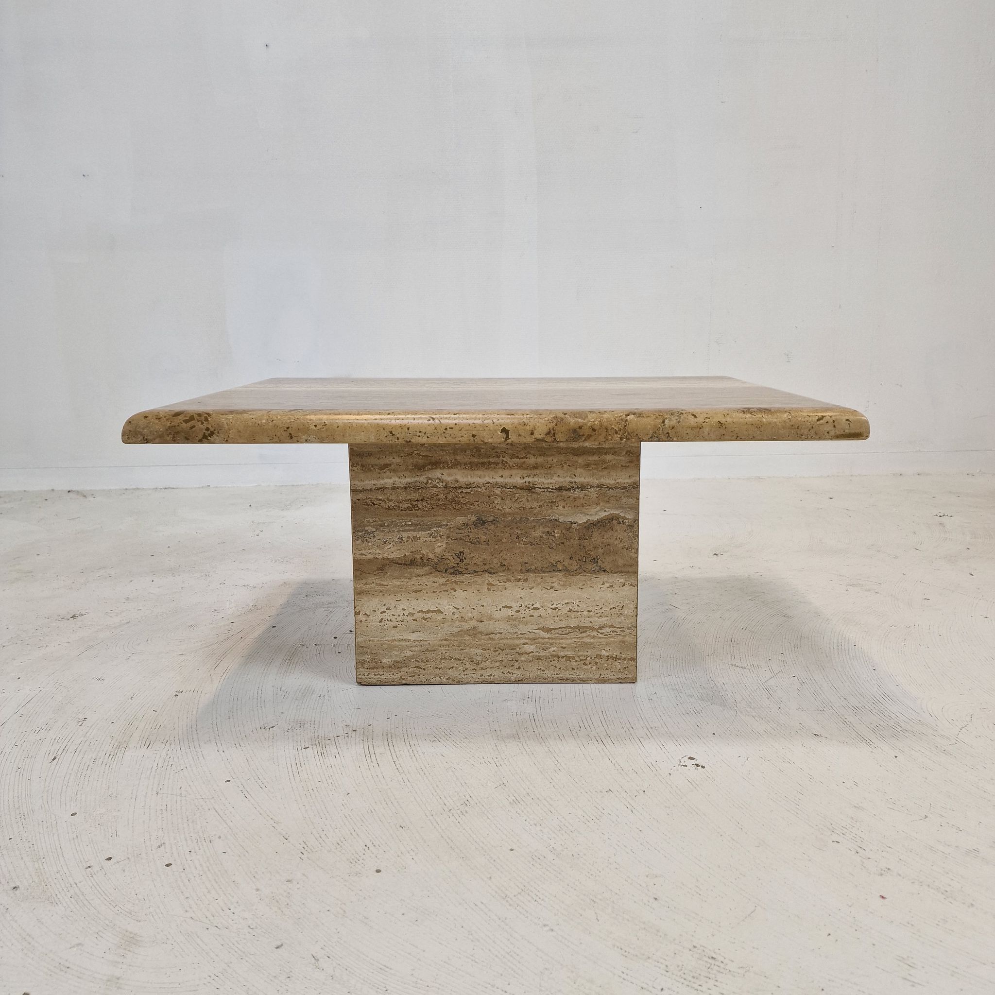 Italian coffee or side table in travertine, 1980s