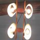 Lustre vintage scandinave en teck et perspex