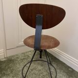 Industrial chair in wood and steel
