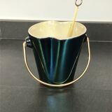 Verceram iridescent ceramic ice bucket, with golden spoon