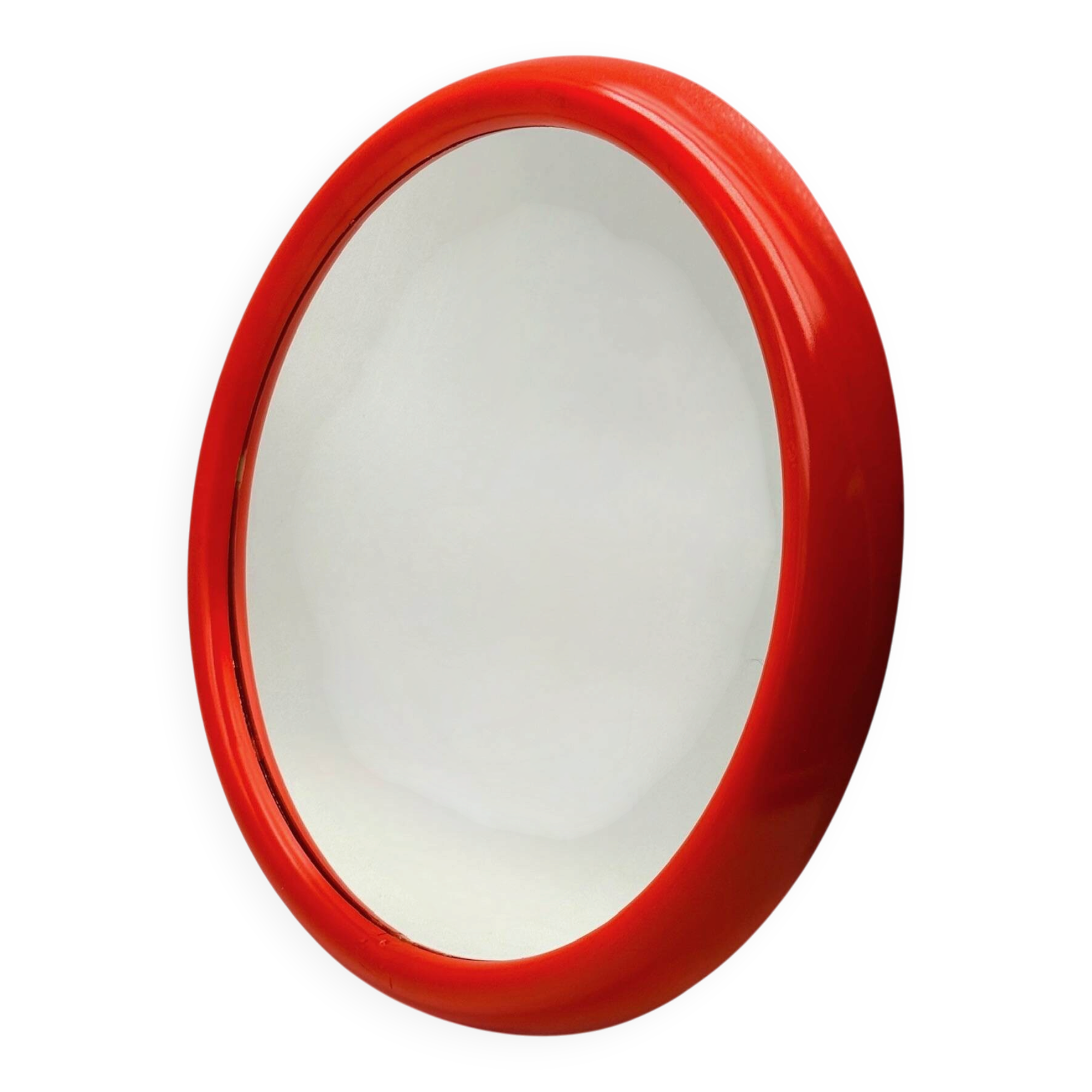 Miroir rond Mirage Arnaldo Radaelli orange années 70