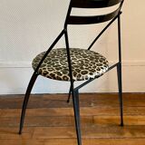 Pair of folding chairs with leopard seats, 1980