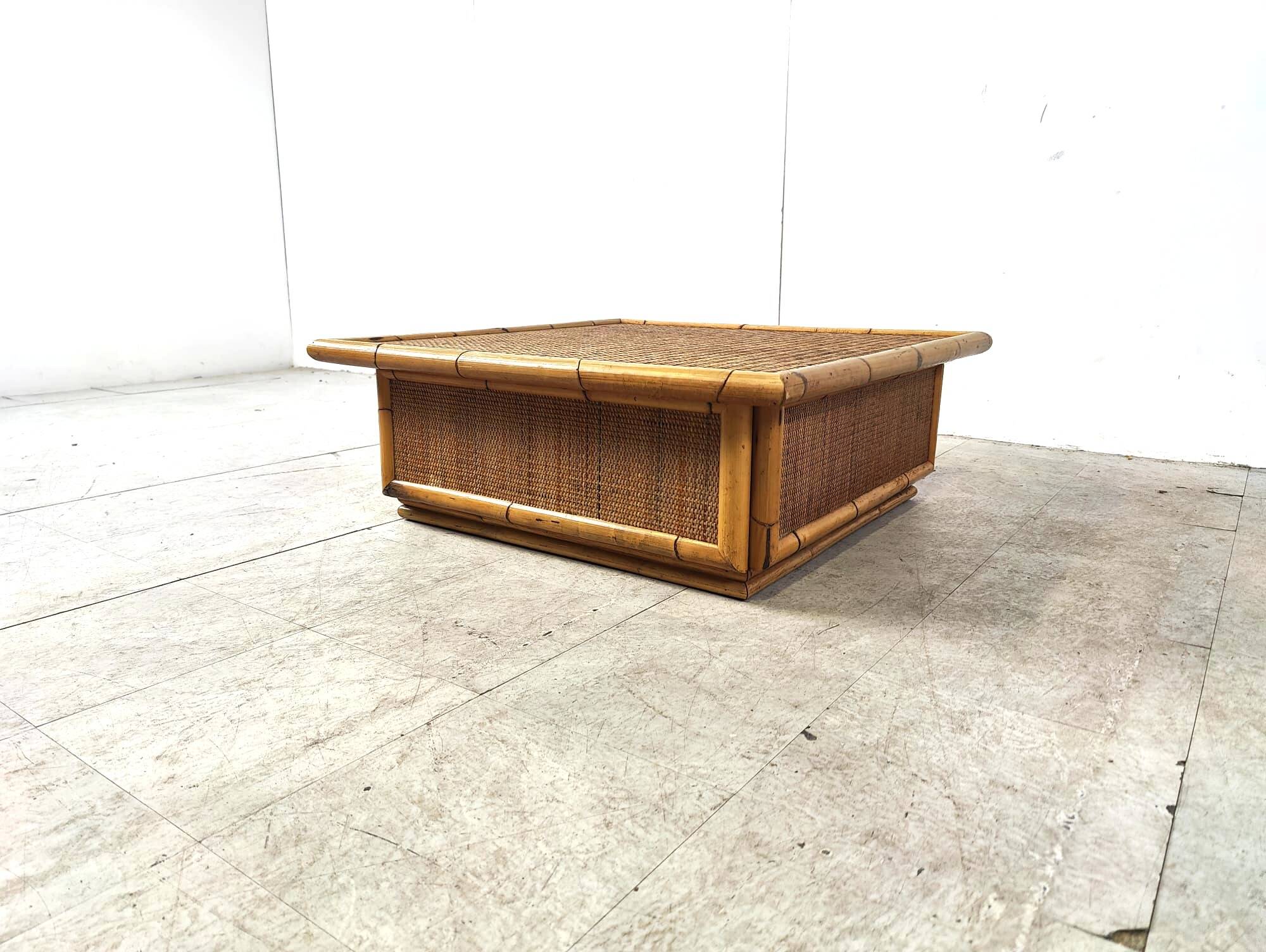 Bamboo coffee table by Dal Vera, 1970s