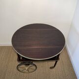 Rare vintage Italian bar cart in mahogany and brass