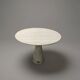 Table d’appoint haute avec pied en marbre et plateau en travertin