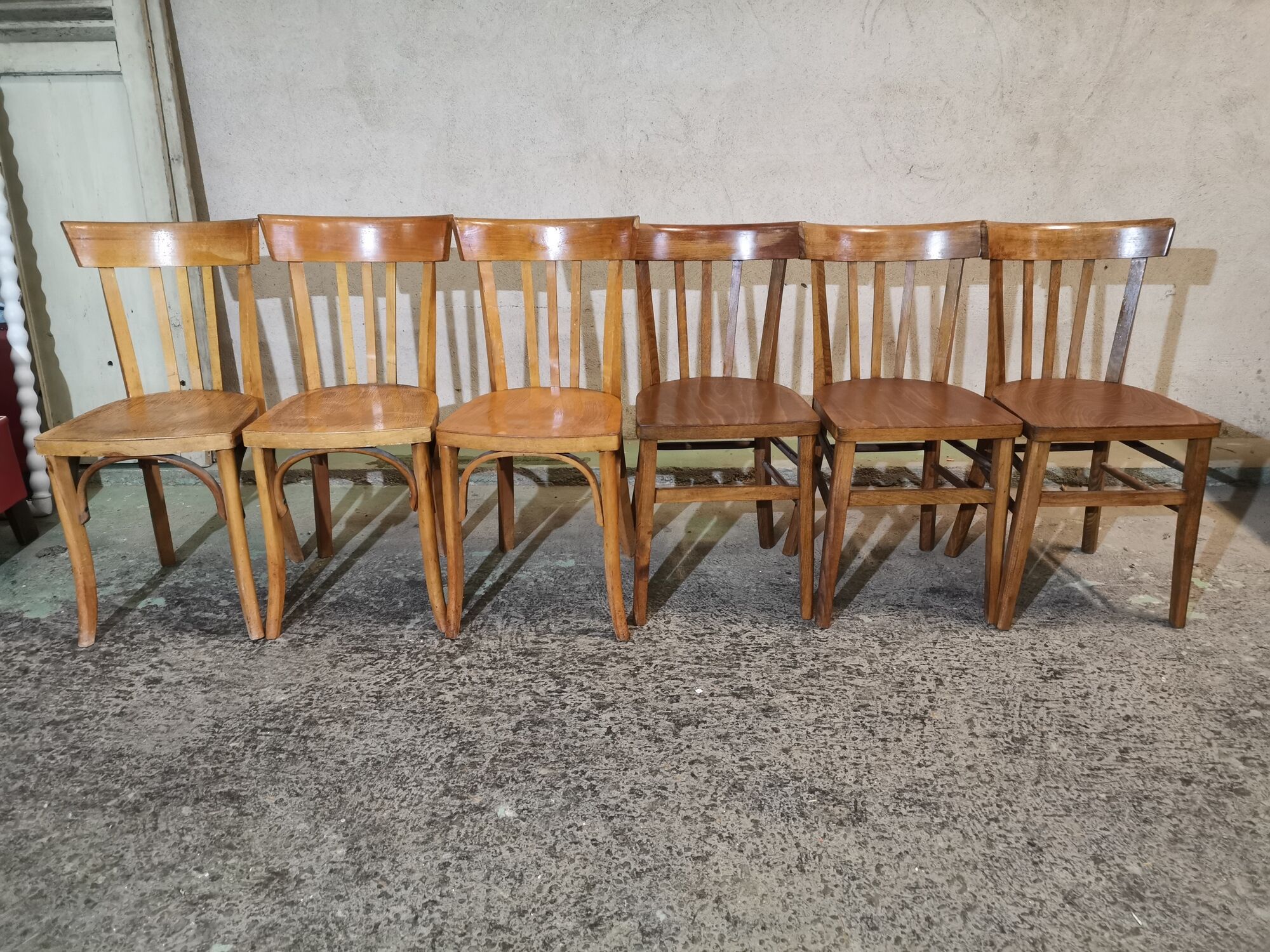 Bistro chair year 50 60 lot of six mismatched chairs