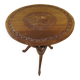 Carved African Hardwood Occasional Table with Geometric Top and Interlocking Legs