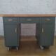 Bureau en métal avec plateau en hévéa