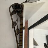 Beveled Art Deco wrought iron mirror