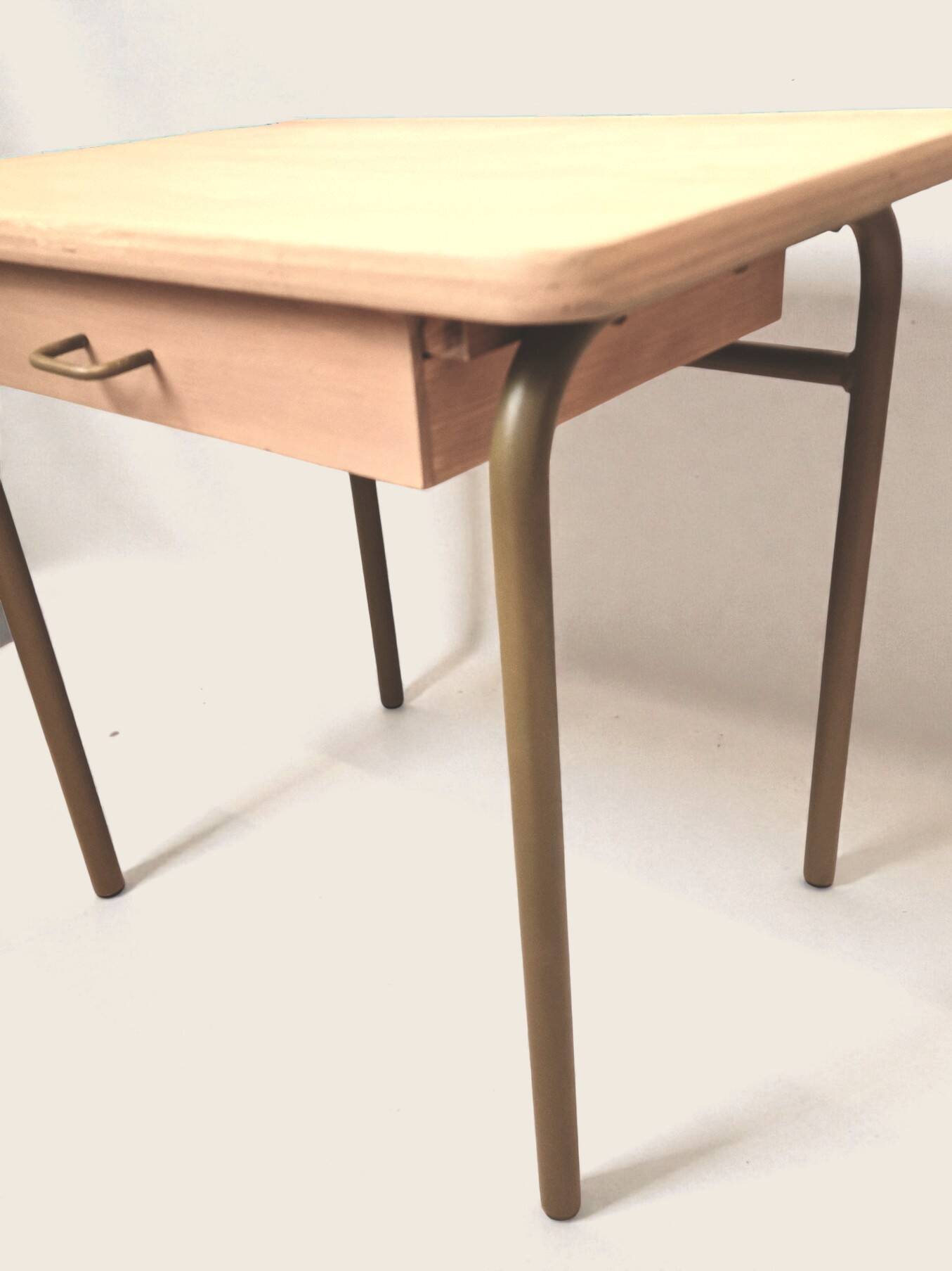 Ochre metal bedside table