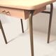 Ochre metal bedside table