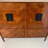 Italian Mahogany Secretaire Cabinet, 1950s