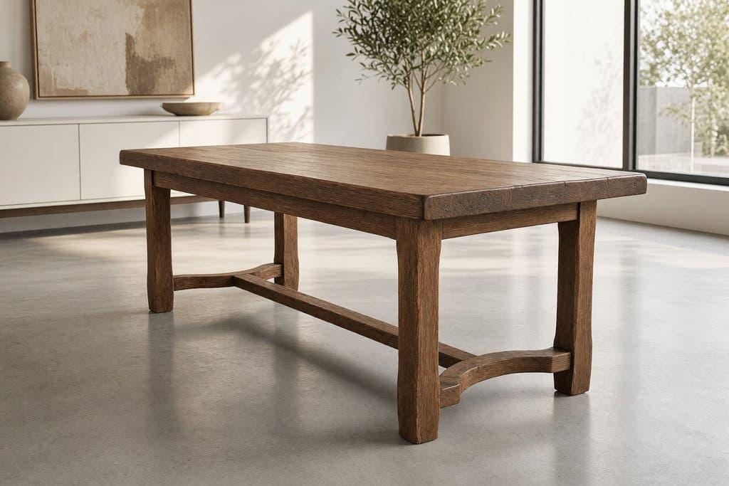 XL vintage dining table in solid wood