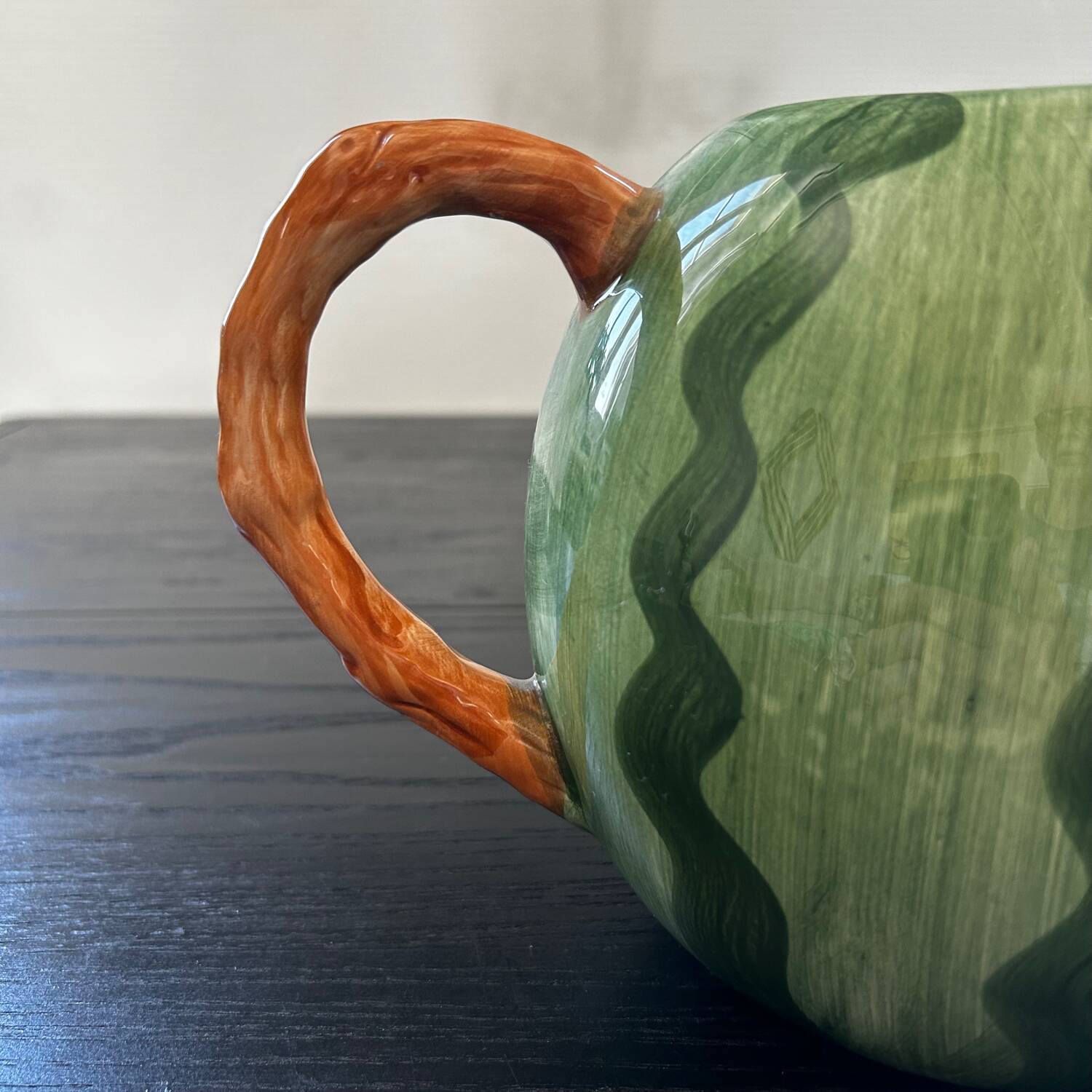 Green Striped Watermelon Pitcher