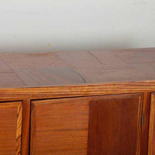 Large solid wood sideboard, modernist work from the 1950s.