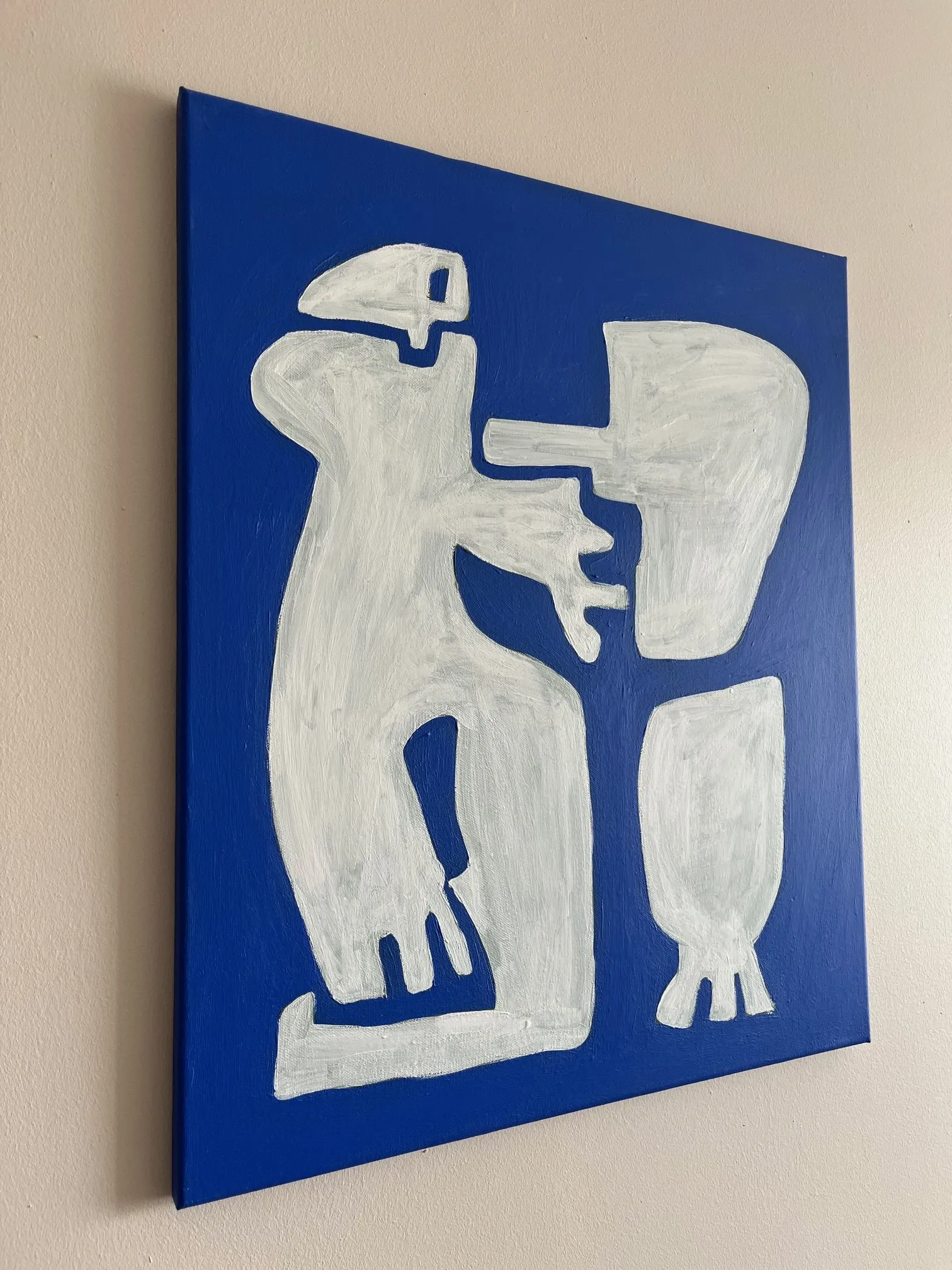 Canvas painting "Happy men" off-white