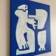 Canvas painting "Happy men" off-white