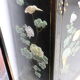 Chinese black laqué buffet 2 doors semi-precious stones on 3 sides