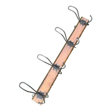 Old wood coat rack, 4 metal hooks