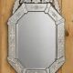 Venetian-style mirror with engraved floral decoration, mid-20th century.