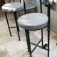 Set of 4 patinated bronze stools in the spirit of Giacometti.