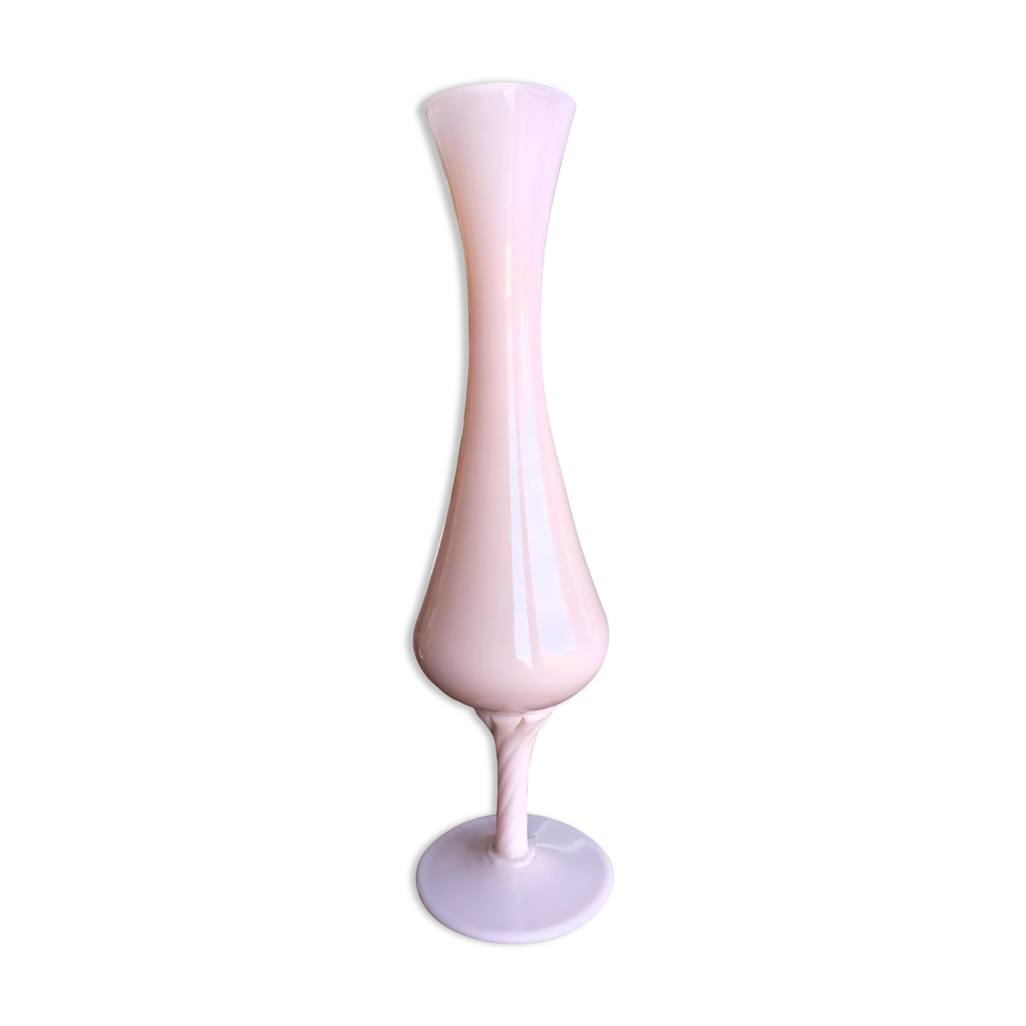 44 cm opaline vase - Pink "nymph's thigh" - 70s