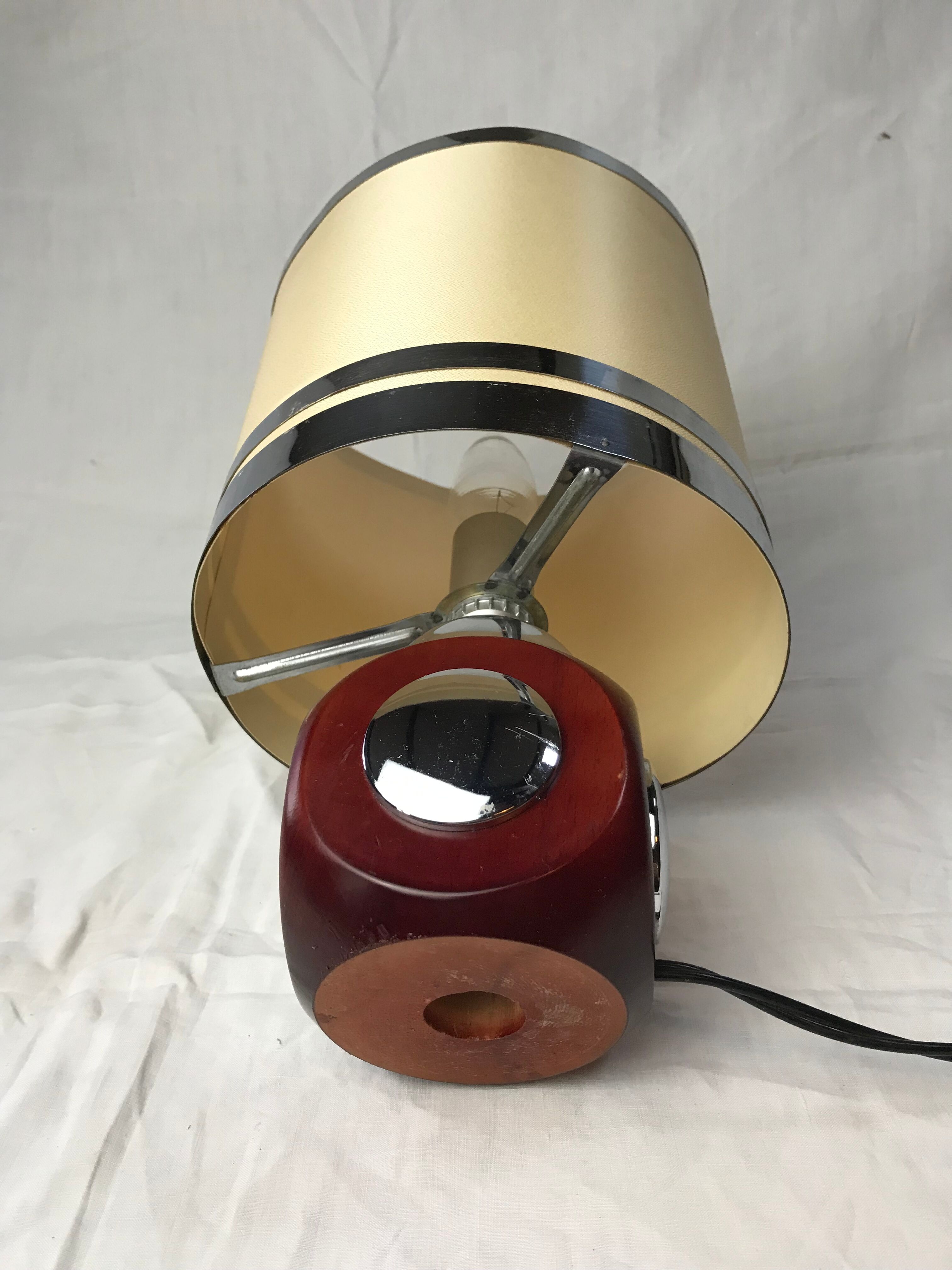 70' lamp in wood and chrome