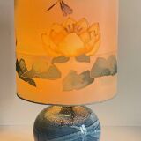 Vintage silk painting ceramic ball lamp