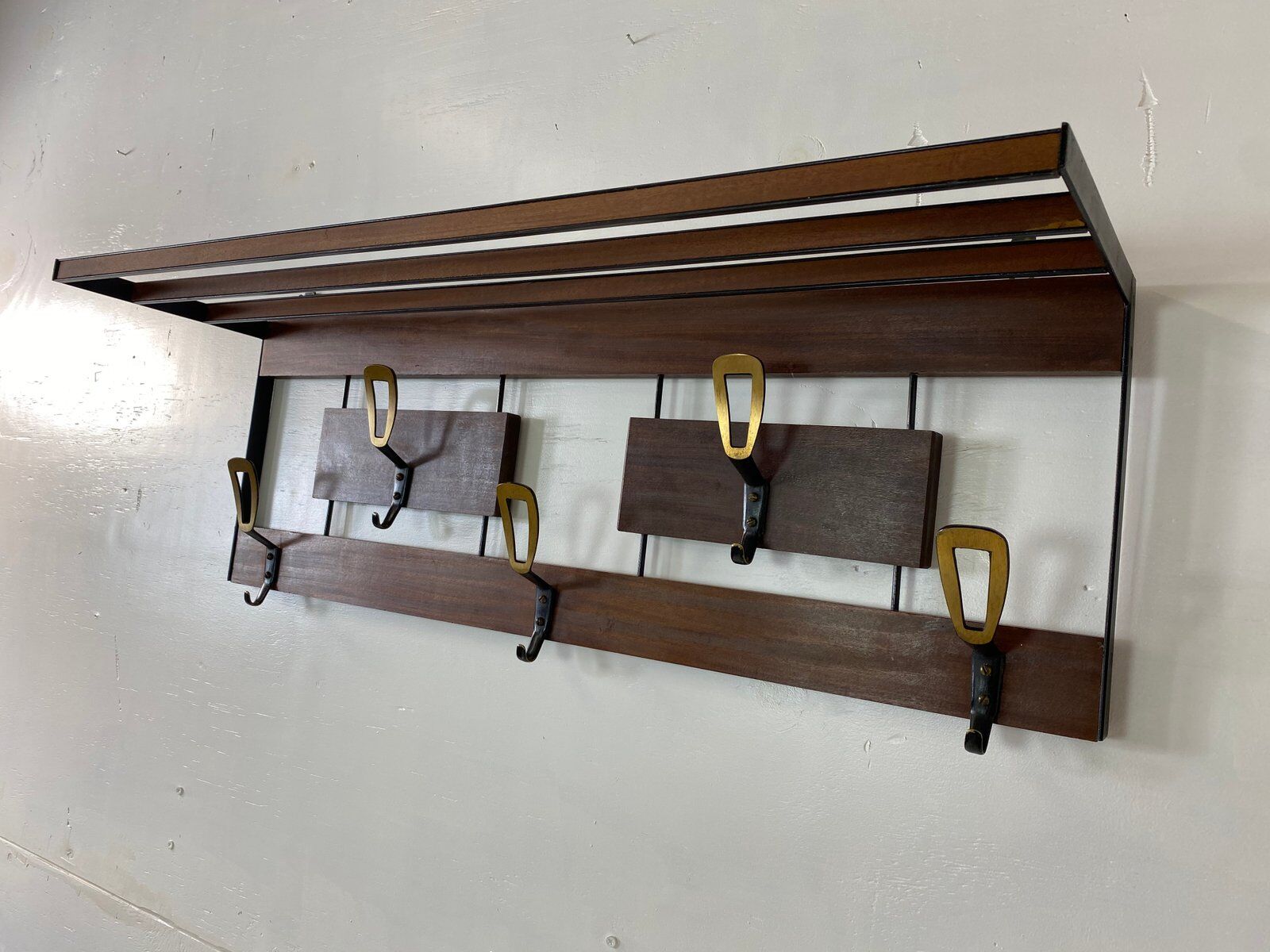 Modernist teak brass - 1950s metal