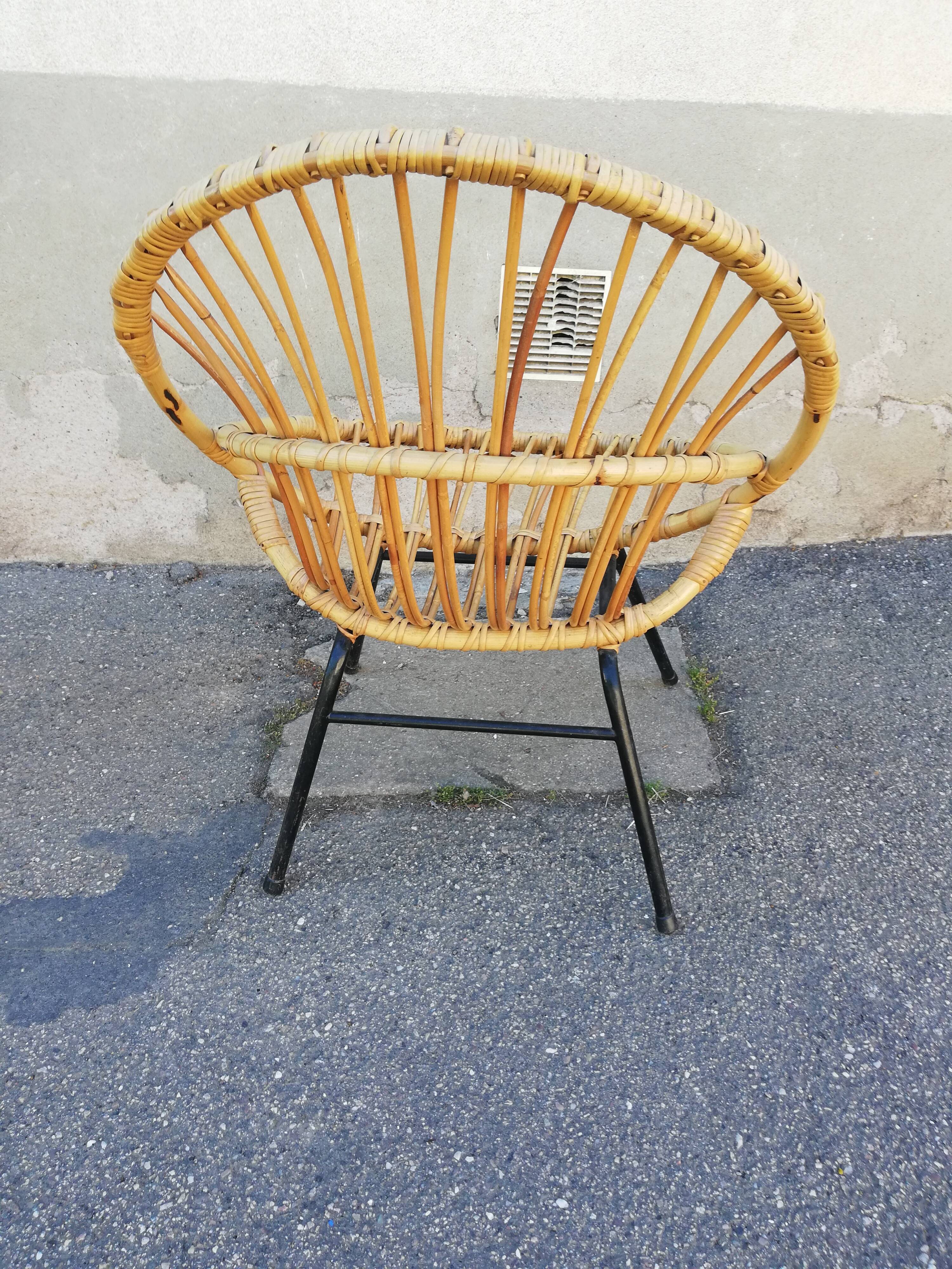 Vintage rattan armchair