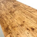 Large XXL farmhouse table in solid pine with 1950s tapered legs.