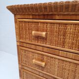 Commode en rotin et osier