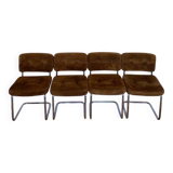 Roche Bobois cognac suede chairs