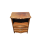 Small Louis XV bedside table in oak – niche and 3 drawers