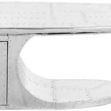 Aviator Coffee Table Wing with Drawer Aluminium Table Mid Century Aviation Furniture