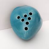 Teal Lacquered Ceramic Tulip Vase / Pen Holder by Giacomo Onestini for Ernestine Salerno