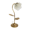 Lampe vintage fleur en laiton et verre
