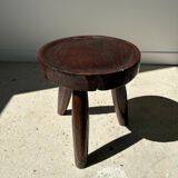 Brown solid wood stool hollow circular seat