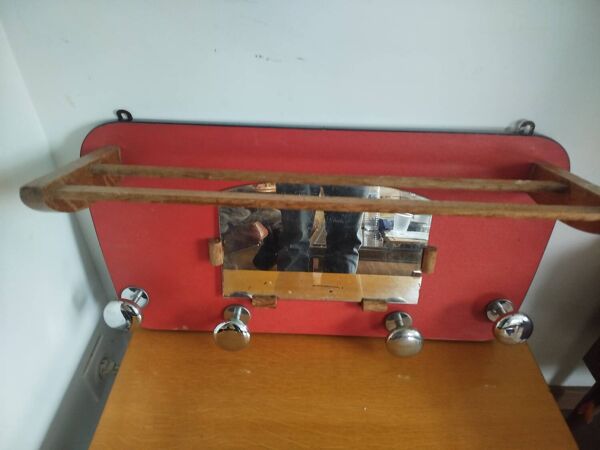 Porte-manteau miroir vintage années 50