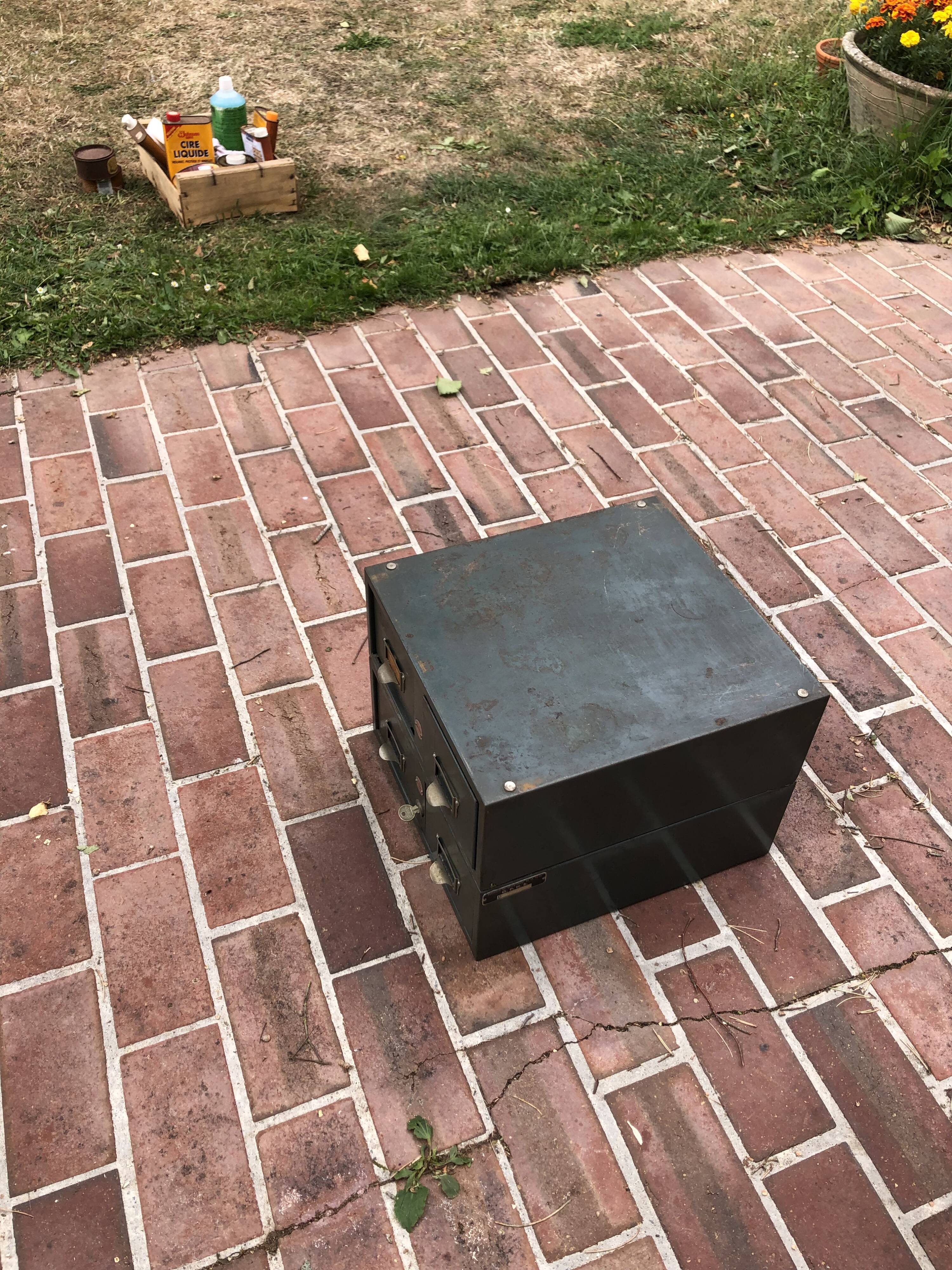 Metal boxes with drawers